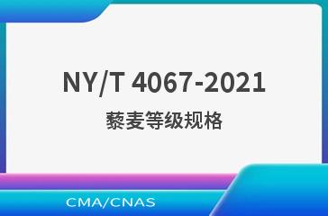 NY/T 4067-2021藜麦等级规格