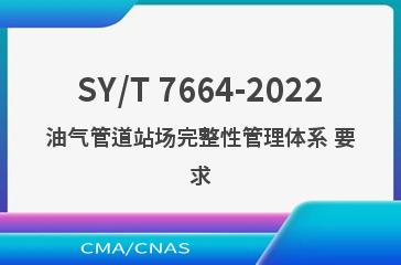 SY/T 7664-2022油气管道站场完整性管理体系 要求