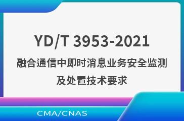 YD/T 3953-2021融合通信中即时消息业务安全监测及处置技术要求