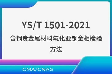 YS/T 1501-2021含铜贵金属材料氧化亚铜金相检验方法