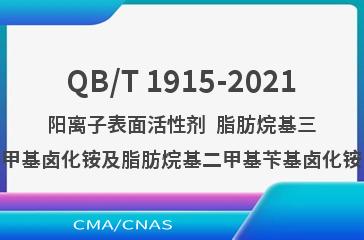 QB/T 1915-2021阳离子表面活性剂  脂肪烷基三甲基卤化铵及脂肪烷基二甲基苄基卤化铵