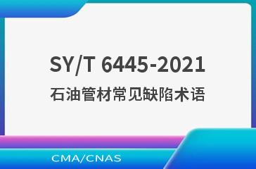 SY/T 6445-2021石油管材常见缺陷术语