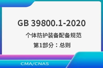 GB 39800.1-2020    个体防护装备配备规范  第1部分：总则