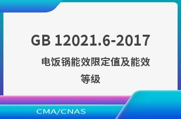 GB 12021.6-2017    电饭锅能效限定值及能效等级