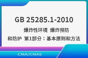 GB 25285.1-2010    爆炸性环境  爆炸预防和防护  第1部分：基本原则和方法